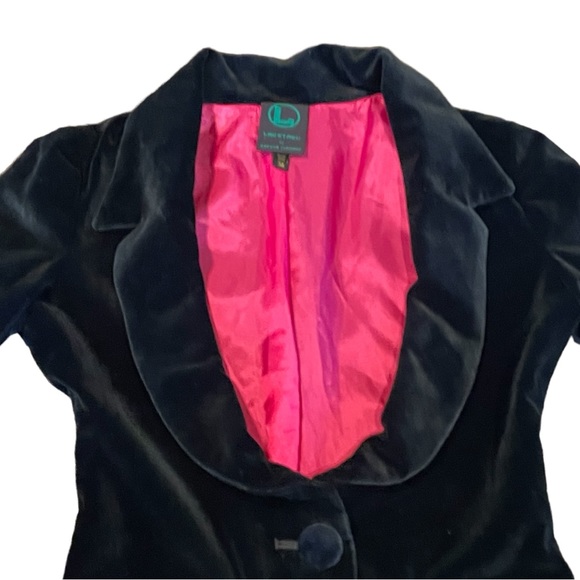 Lac et Mel By Gregor Clemens Designer Smoking Jacket Black Velvet Gothic - Picture 7 of 16